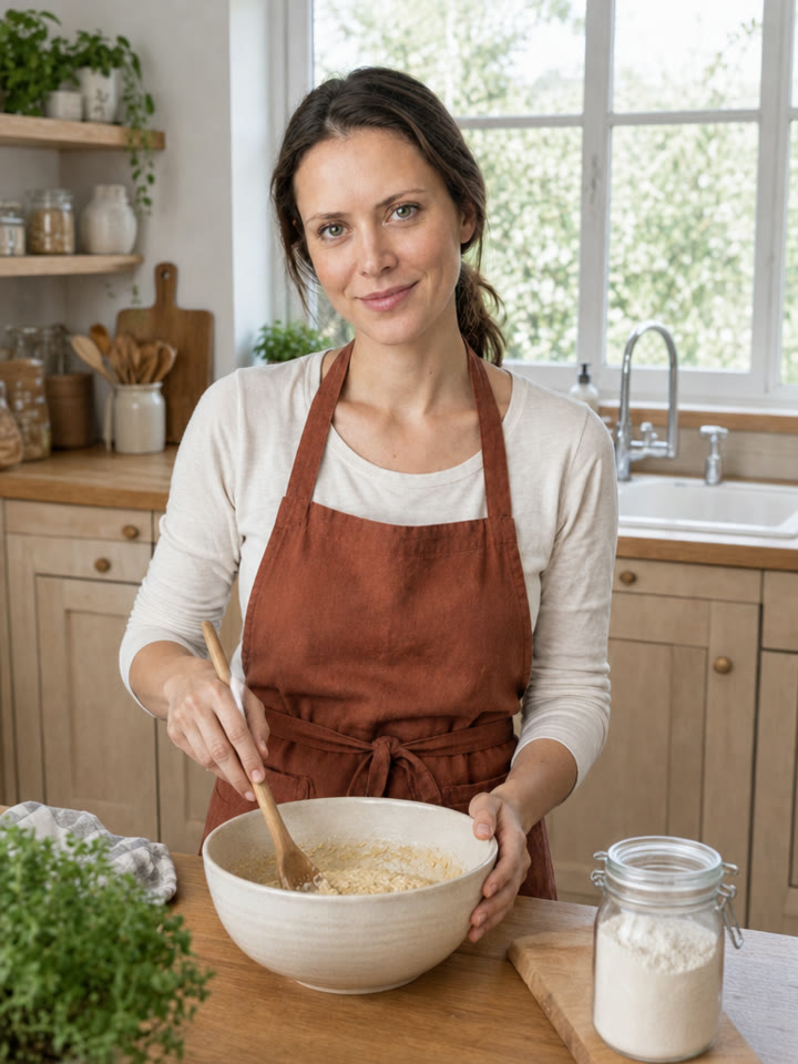 The Lazy Girl Fit host in her kitchen